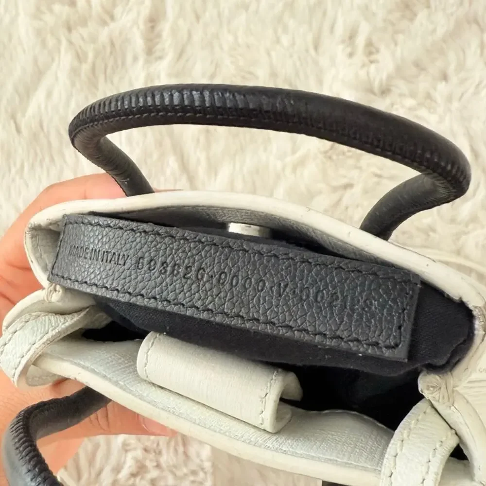 BALENCIAGA‎ Shoulder Bag Phone Holder 593826 Crossbody Calfskin White Runway - Picture 10 of 11